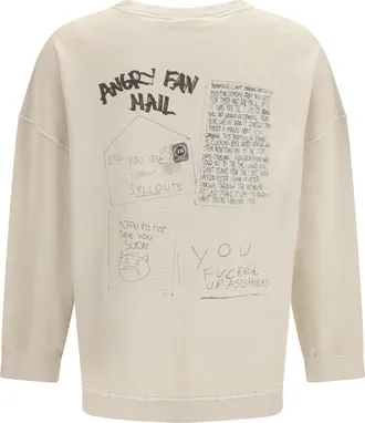 Our Legacy Mens Angry Fan Mail Oversized Graphic Sweatshirt Cotton; Linen Sweatshirts Sweater