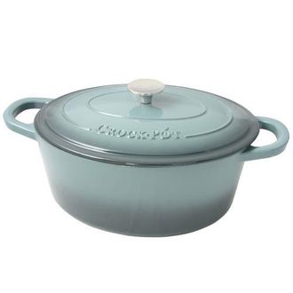 Crock-pot 7 Quart Enameled Cast Iron Oval Dutch Oven in Metallic Silver at Nordstrom