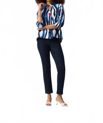 Joseph Ribkoff Abstract Print Trapeze Top In Vanilla/multi