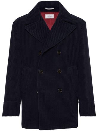 Brunello Cucinelli Caban a coste - Blu