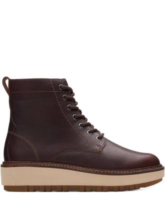 Clarks Orianna lace-up platform sandals - Brown