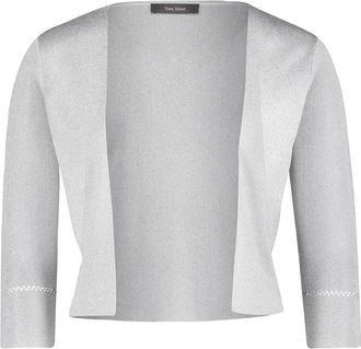 Vera Mont Truien & Vesten, Dames, Grijs, XL, Glitterende Gebreide Bolero Jas