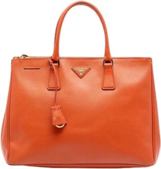 Prada Pre-owned Handbags, female, Orange, Size: ONE SIZE Pre-owned Vintage Leather Handbag