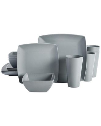 Gibson Home Dnu Gibson Home Grayson 16Pc Square Melamine Dinnerware Set