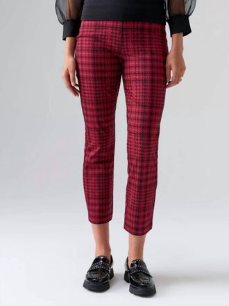 Sanctuary Carnaby Kick Crop Pants In Pink Glen Plaid
