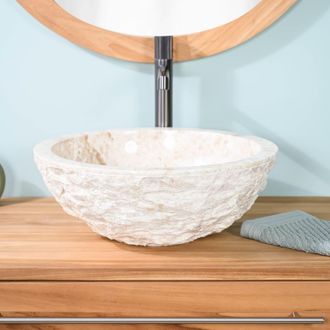 Wanda Collection Lavabo sobre encimera de m&aacute;rmol crema 40 cm