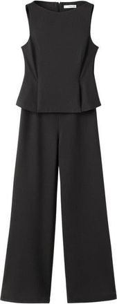 Mango Peplum Sleeveless Jumpsuit in Brown at Nordstrom, Size Small