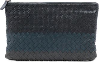 Bottega Veneta Pre-owned Clutches, female, Black, Size: ONE SIZE Pre-owned Woven Leather Pouch