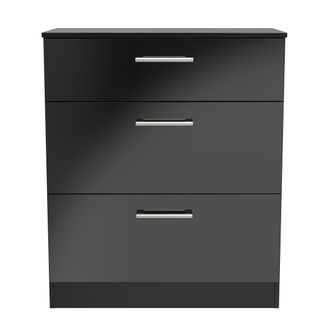 Welcome Furniture Denver Ready Assembled Chest Of Drawers with 3 Drawers - Black - Welcome Furniture | TJ Hughes