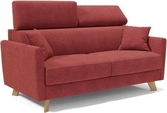 Divani.Store Sof&aacute; cama con reposacabezas ajustables 160 cm rojo