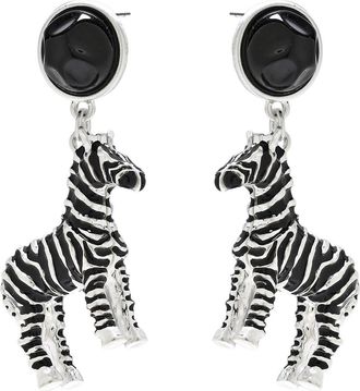 Eye Candy Los Angeles Zebra Drop Earrings in Silver at Nordstrom Rack