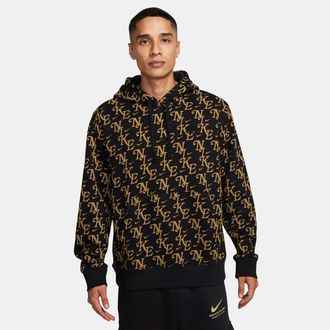 Nike Mens NSW BB LA Monogram Club PO Hoodie - Black/Flt Gold Size XXL