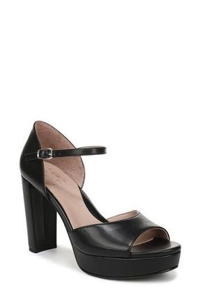 Naturalizer Novi Platform Sandal - Wide Width Available in Black Faux Leather at Nordstrom Rack, Size 7.5