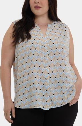 NYDJ Print Sleeveless Pleat Back Top in Cabo Punta at Nordstrom Rack, Size 4X