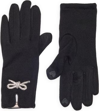 BCBGeneration Embellished Bow Gloves in Black at Nordstrom Rack, Size Medium