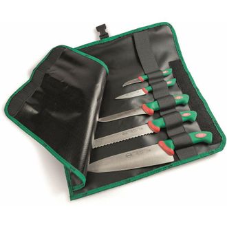 Sanelli Sanelli Set 5 coltelli Premana Professional Rotolo Cuoco, Cordura, Nero/Verde