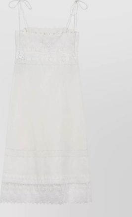 Valentino linen embroidered midi dress