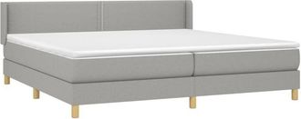 vidaXL Vidaxl - Cama Box Spring Con Colch&oacute;n Tela Gris Claro 200x200 Cm