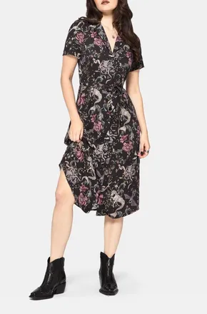 Disturbia Merunicorn Enchanted Forest Shirt Dress in Black at Nordstrom, Size 2