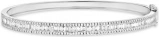 Allurez Baguette Diamond Channel Set Bangle Bracelet 14k White Gold (1.74ct)
