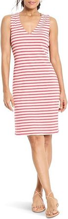 Nic+Zoe Striped Sleeveless V-Neck Dress Womens Dress Pink : XL (US 16-18), Cotton/Modal