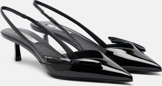 Prada Patent leather slingback pumps