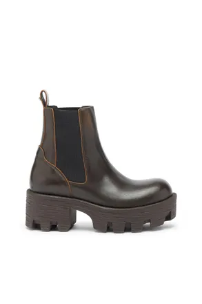Diesel D-Hammer - Chelsea boots in leather with lug sole - Boots - Woman - Brown