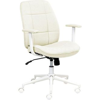 Beliani Beliani - Silla De Oficina Moderna Tradicional Giratoria Ajustable Con Reposabrazos Beige Carlton