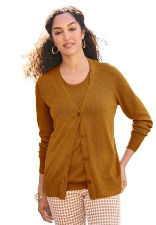 Jessica London Button Front Cashmere Cardigan in Clove at Nordstrom, Size Small