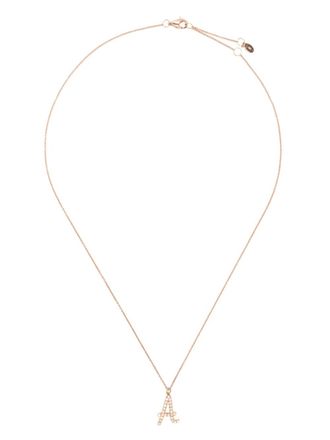 ROSEKEY 18kt roségouden halsketting met diamant - Roze