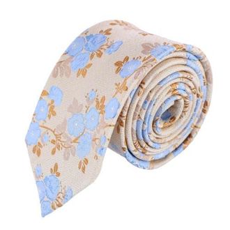 Trafalgar Store Big & Tall Florian Silk Novelty Necktie in Yellow And Light Blue at Nordstrom
