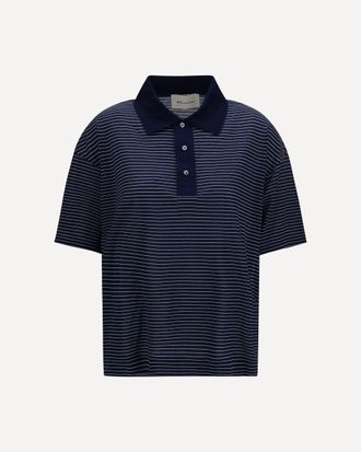 Ami Cotton Striped Ami de Coeur Polo Female S