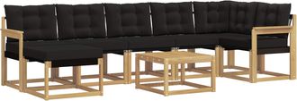 vidaXL Conjunto De Sof&aacute;s De Exterior 8 Uds. Blanco Y Negro Vidaxl