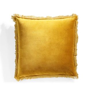 Febronie Coj&iacute;n algod&oacute;n mostaza 50x50