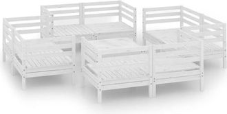 vidaXL Juego De Muebles De Jard&iacute;n 9 Pzas Madera Maciza De Pino Blanco Vidaxl