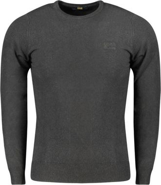 Cavalli T-shirt met lange mouwen - Heren - Ronde hals truien - Zwart - 2XL - Leer - Truien & Vesten
