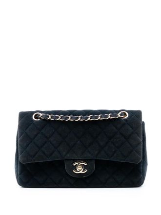 Chanel 2016-2017 Medium Classic Velvet Double Flap shoulder bag - women - Velvet - One Size - Blue