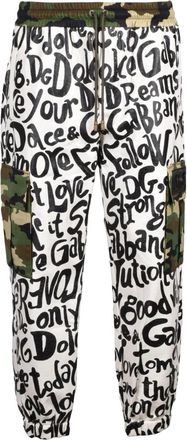 Dolce & Gabbana Jersey Joggingbroek met Patchwork - Heren - Sweatpants - Veelkleurig - XL - Katoen - Broeken