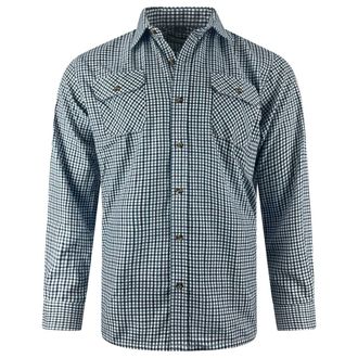 Carabou Check Shirt Long Sleeved 2 Chest Pockets Casual M-XXL Mens Tattersall (UK, Alpha, L, Regular, Regular, Navy)