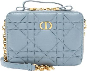 Dior Blue Macrocannage Calfskin Caro Box Bag (Authentic Pre-Loved)