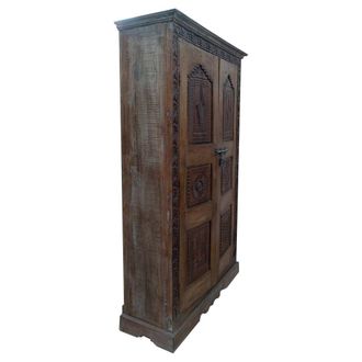 Wanderlust Deco Armario De Madera Marr&oacute;n 124x41x212hcm