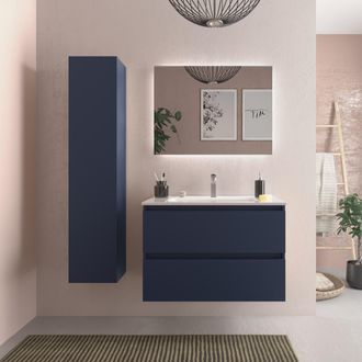 Cygnus Bath Mueble Ba&ntilde;o Bequia 80cm Y Lavabo Azul 80x45x56