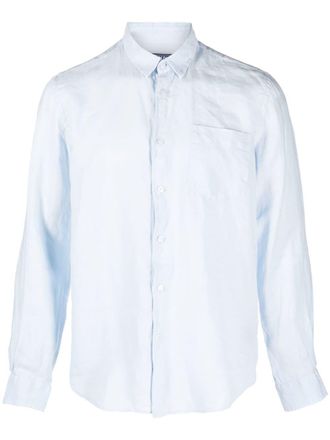 Vilebrequin Caroubis long-sleeved linen shirt - Blue