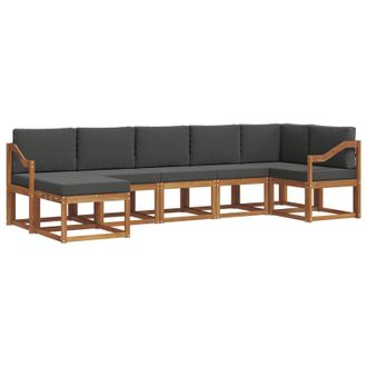 vidaXL Conjunto De Sof&aacute;s De Exterior 7 Pcs Natural Y Antracita Vidaxl