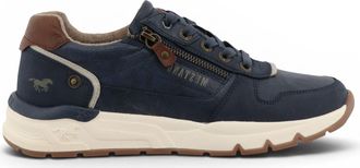 Mustang Mens Navy Faux Leather Trainer Sneakers - M0051001