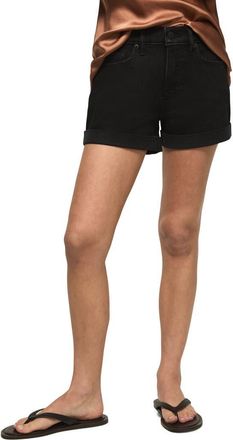 Lucky Brand Ava Mid Rise Denim Shorts in Clean Black at Nordstrom, Size 24