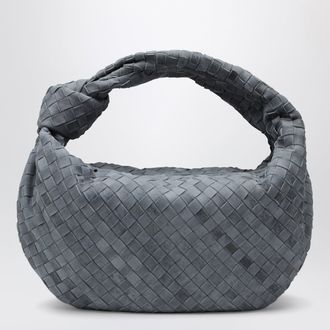 Bottega Veneta Shoulder bag Jodie in intrecciato suede, cloudy indigo
