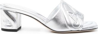 Alexander McQueen Alexander Mc Queen Metallic Leather Heel Sandals