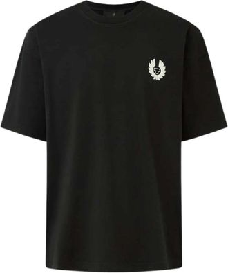 Belstaff Ribbed Crewneck T-Shirt - Heren - T-shirts - Zwart - M - Katoen - Tops