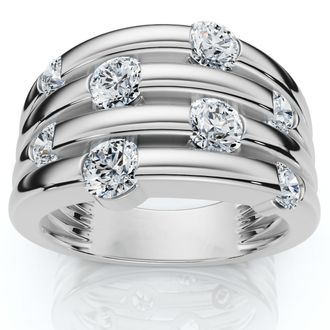 Pompeii3 14K White Gold 1ct Real Diamond Right Hand Ring Size Selectable